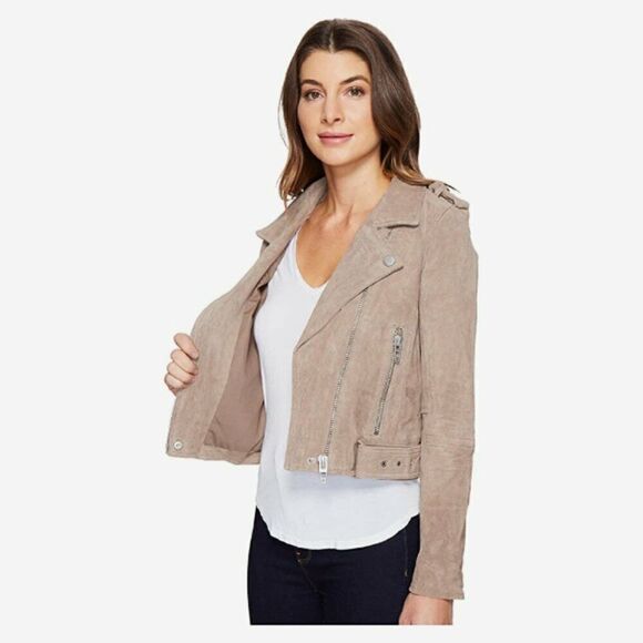 Blank NYC Jackets & Blazers - Blank NYC Size Medium Suede Leather Moto Jacket Color Smoke
